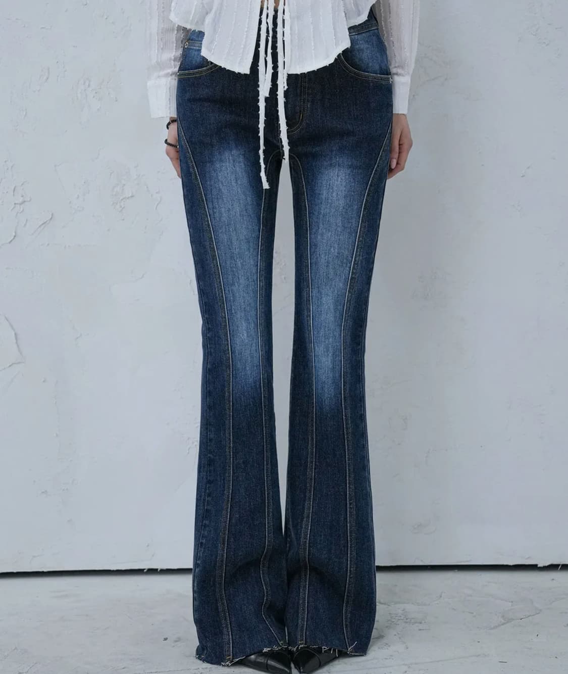 Thin Bootscut Pants DEEP BLUE 상품이미지1