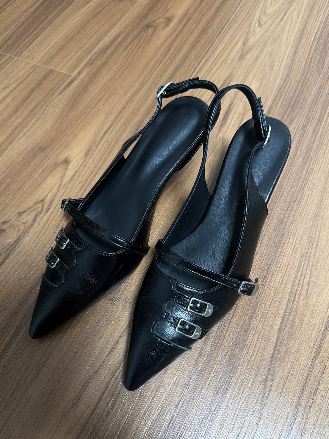 Cindy 신디 3벨티드 슬링백 키튼 미들힐 펌프스 스틸레토 구두 상품이미지2