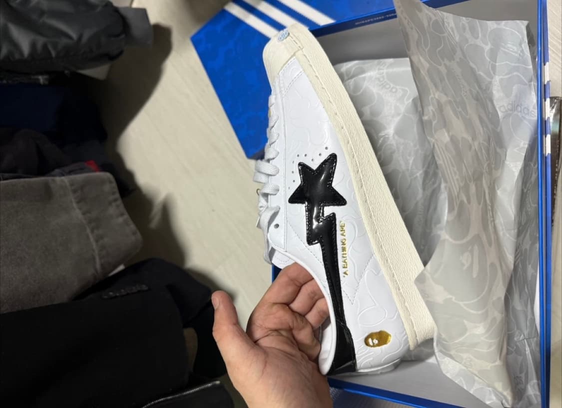 아디다스 슈퍼스타 X BAPE 275mm 새상품 상품이미지1