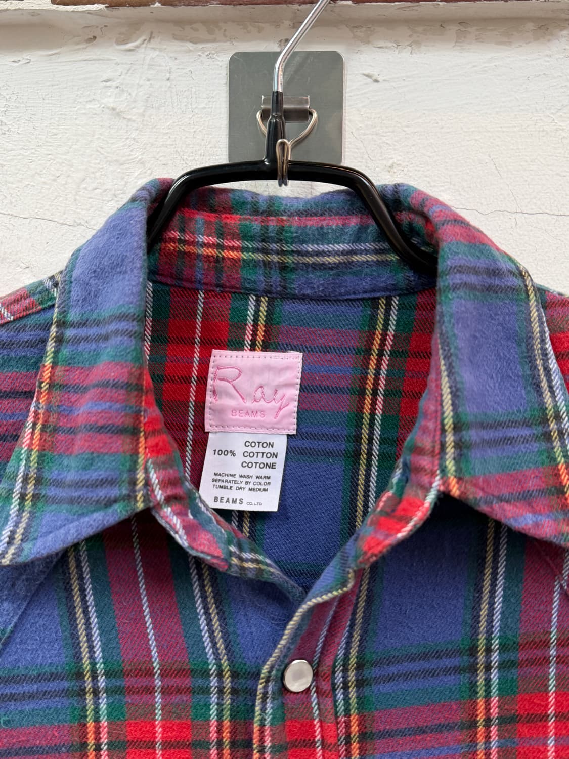 Ray Beams 레이 빔즈 투 포켓 칼라 체크 셔츠 L 상품이미지2