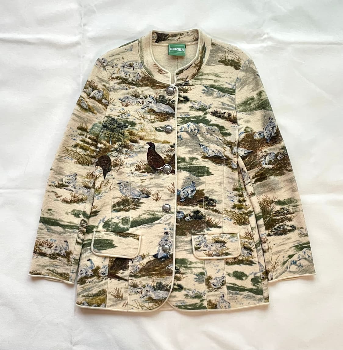 GEIGER 가이거 오스트리아 타페스트리 노카라 자켓 가디건 상품이미지1