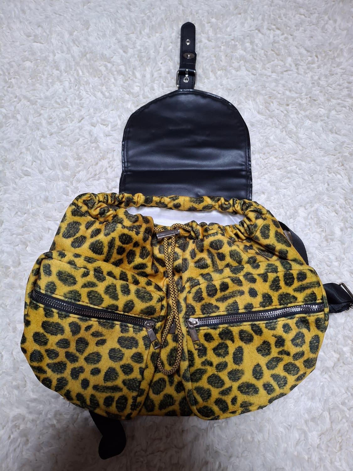 (마지막특가) 레오파드 미니백팩 옐로우 새상품 상품이미지3