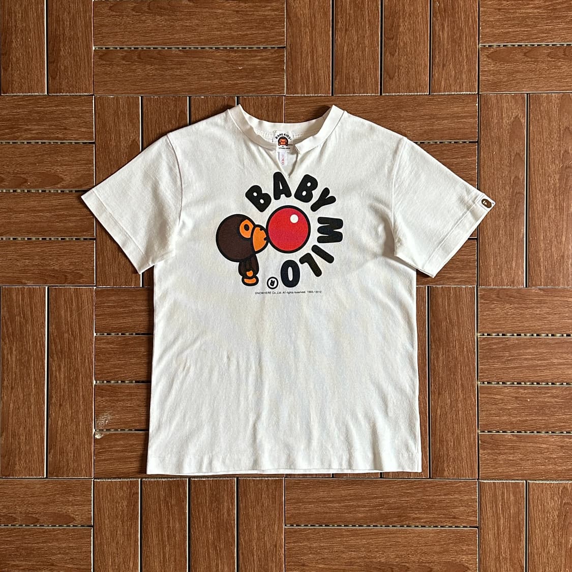 Bape kids baby milo cotton 1/2 tee 상품이미지1