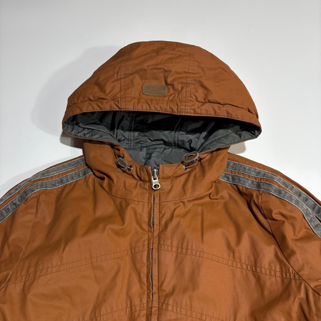 빈티지 브라운 라인 리버시블 후드 집업 자켓 상품이미지2