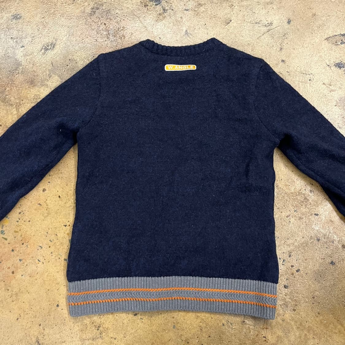 [정품/90] W.ANGLE 폭스 자수 니트 네이비 b17 상품이미지4