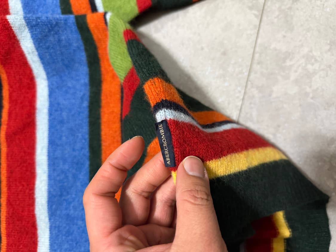 00s 아베크롬비 멀티컬러 빈티지 울 니트 100size   상품이미지5