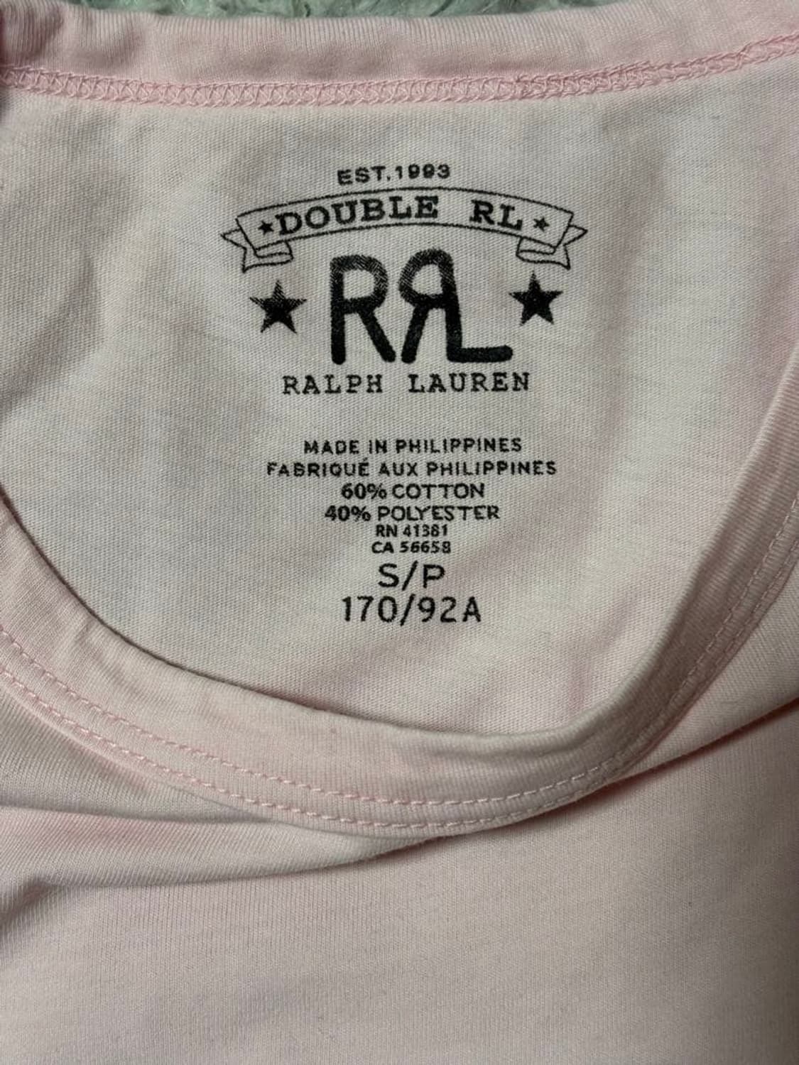 RRL 오리지널 로고 크루넥 그래픽 티셔츠 핑크 / 민트 상품이미지3