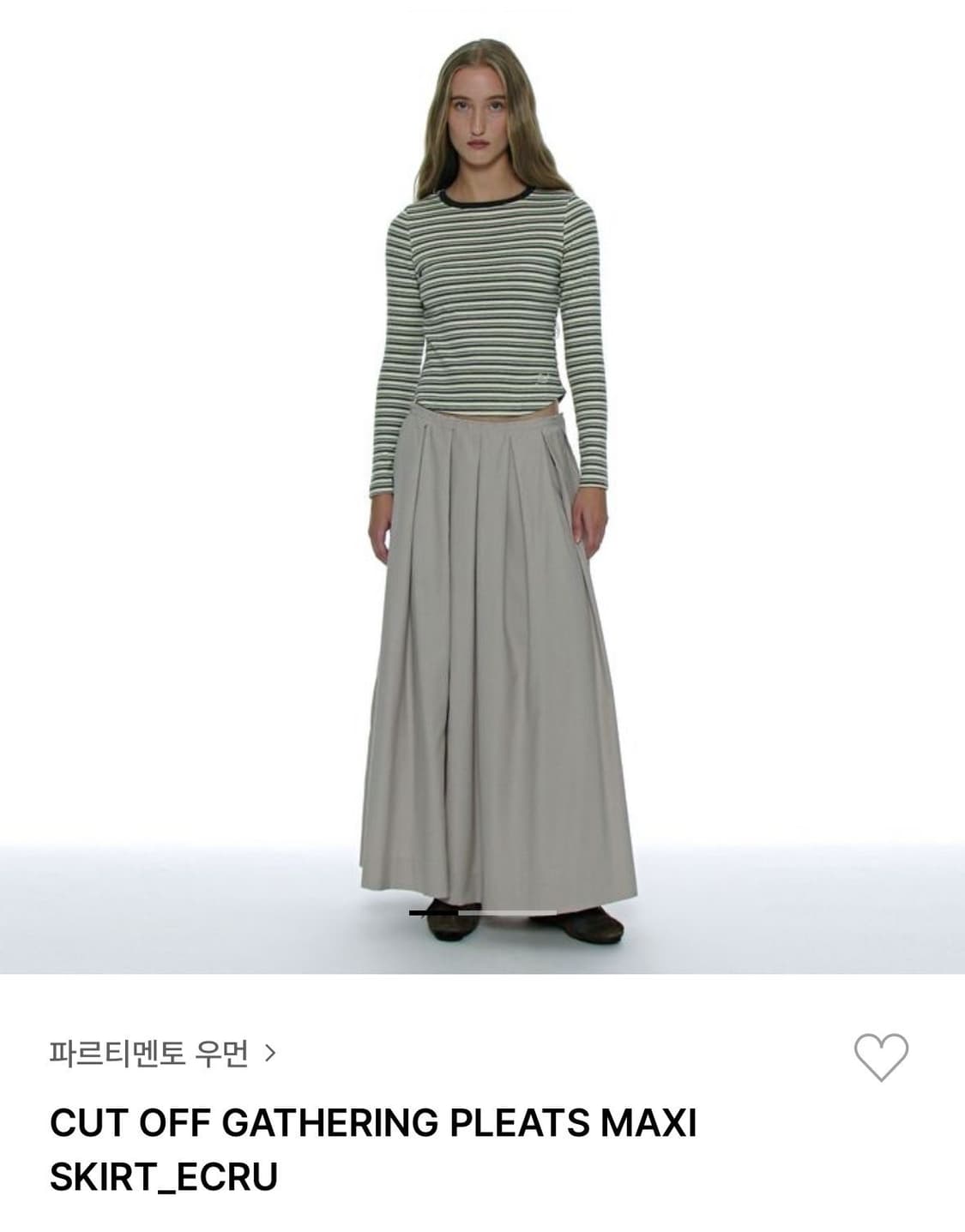 파르티멘토우먼 플리츠 롱 스커트 에크루 상품이미지1