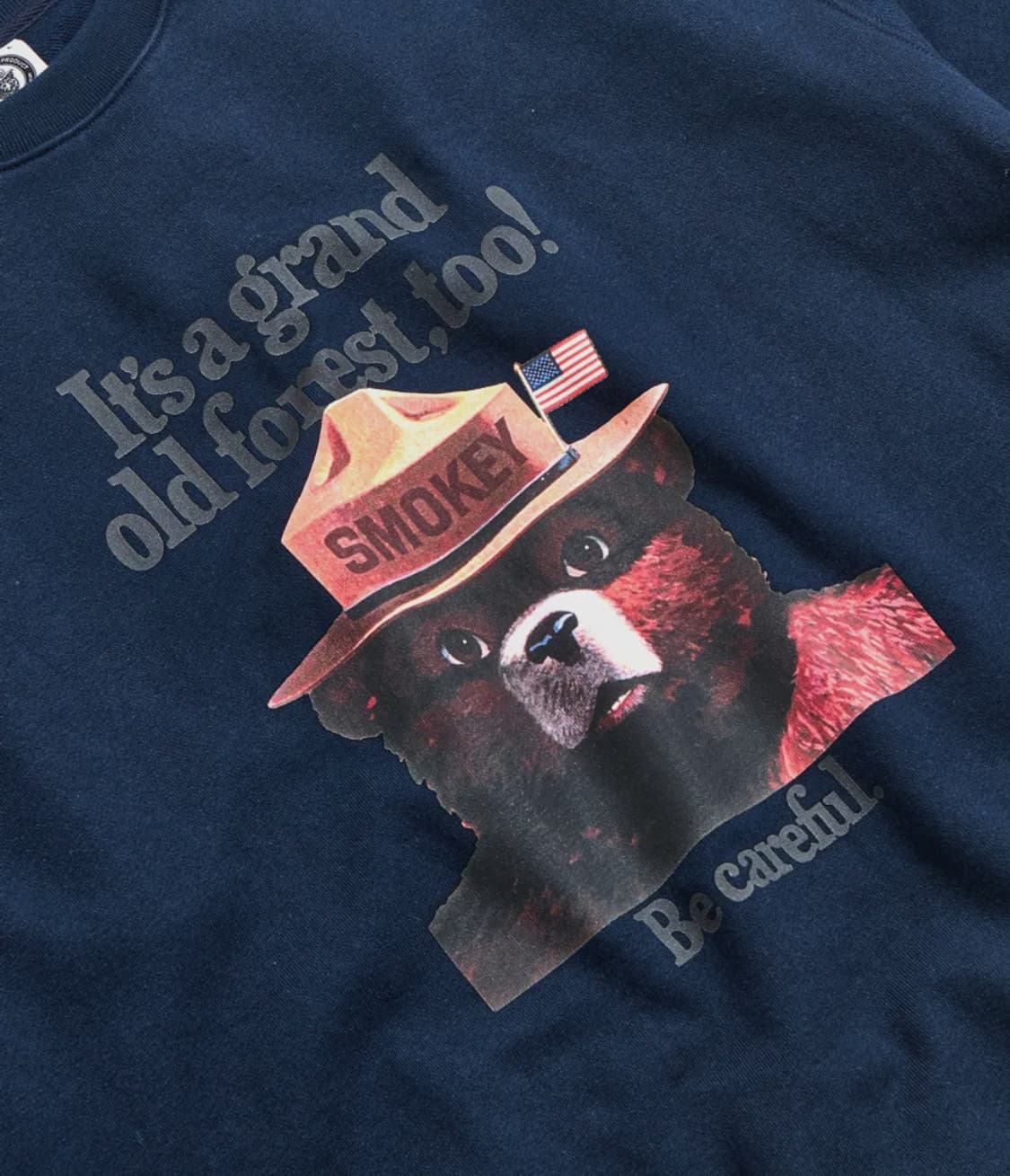 [에스피오나지] 스모키베어 Be Careful Sweat Navy L 상품이미지3