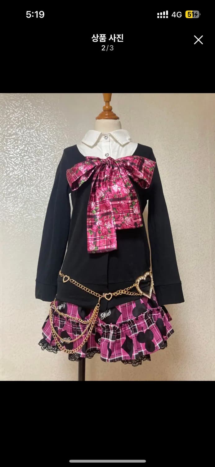 Ma*rs 마즈 갸루 코갸루 탑 체크 리본 아게조 아게하 오네 히메 교복 상품이미지2