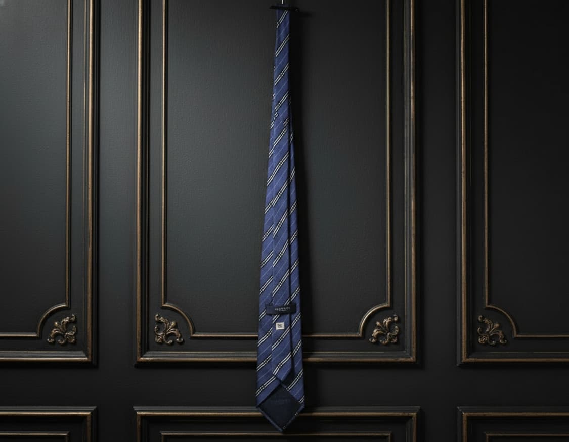 [정품] 버버리 런던 노바 체크 실크 타이 (블루/A급) 상품이미지5
