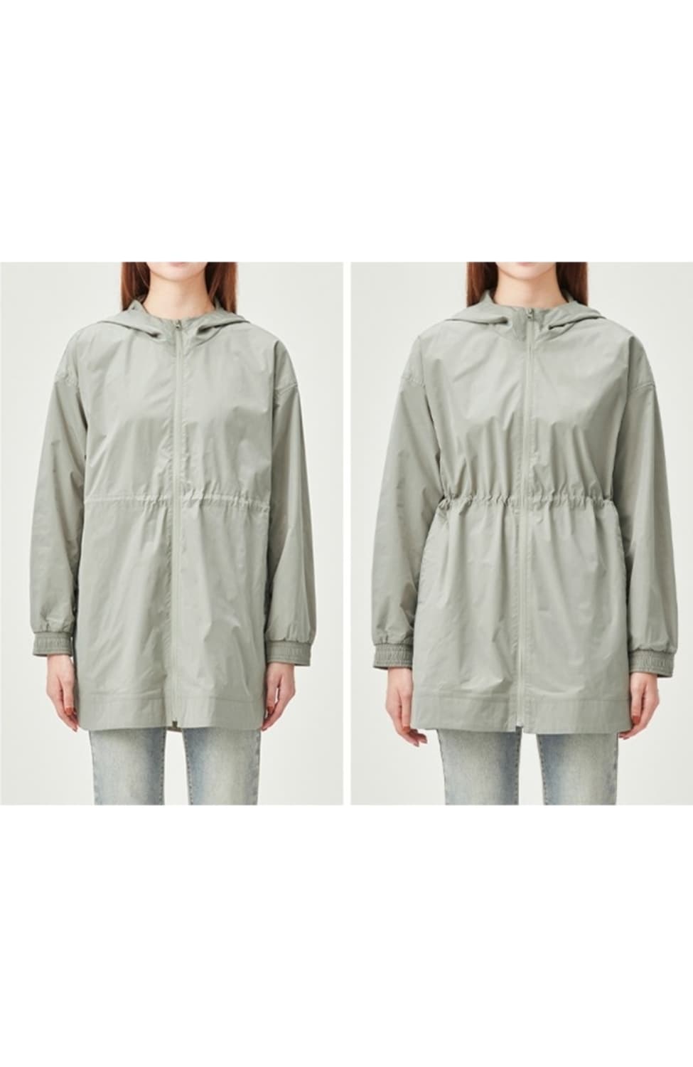 엘르 스트링 후드 롱 윈드점퍼 바람막이 자켓 상품이미지1