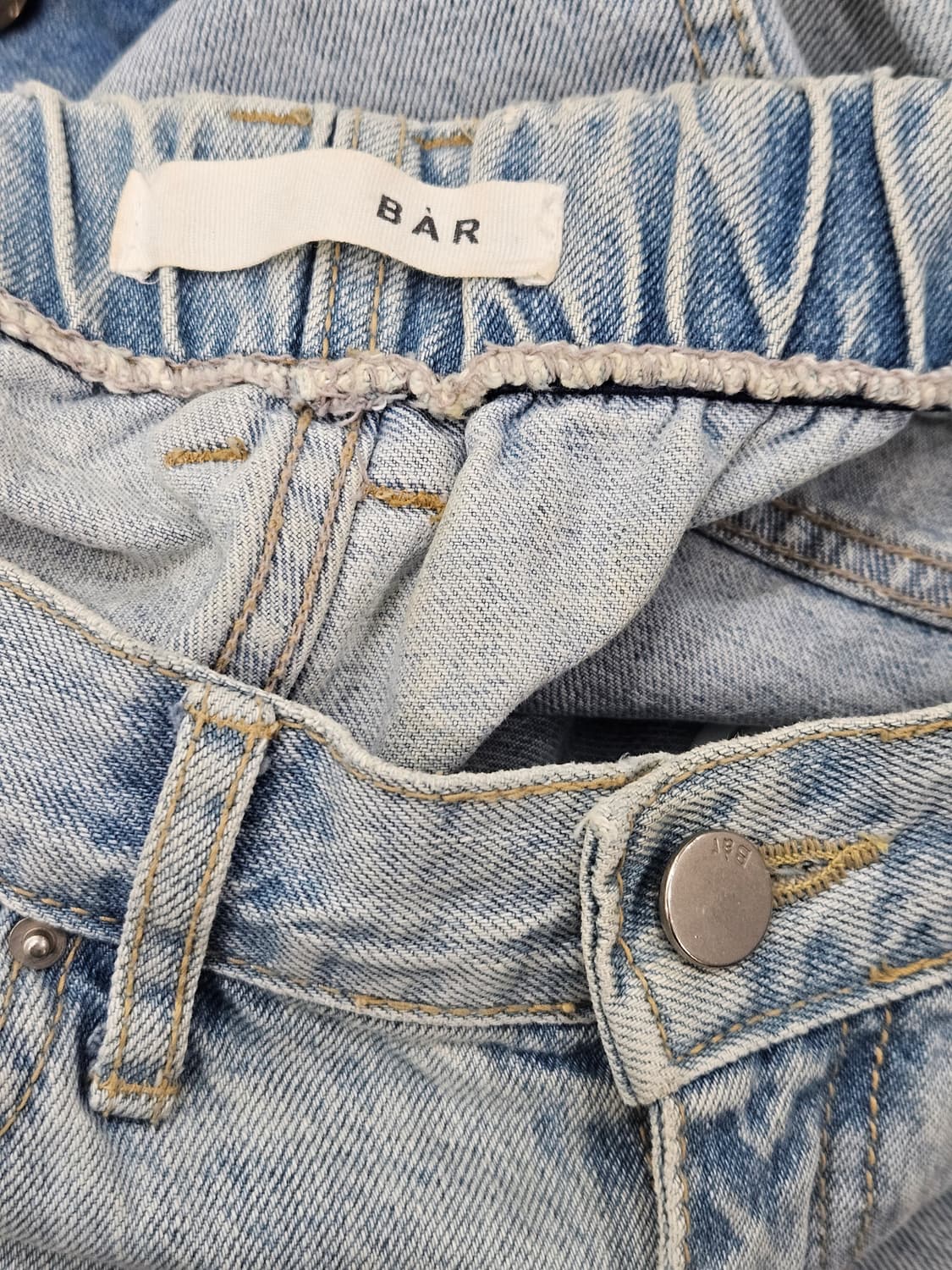 뒷밴딩와이드 아이스 데닝 팬츠 M 상품이미지3