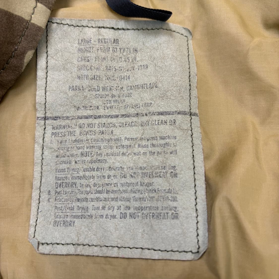 us army ECWCS 미군 밀리터리 고어텍스 카모 자켓 상품이미지8