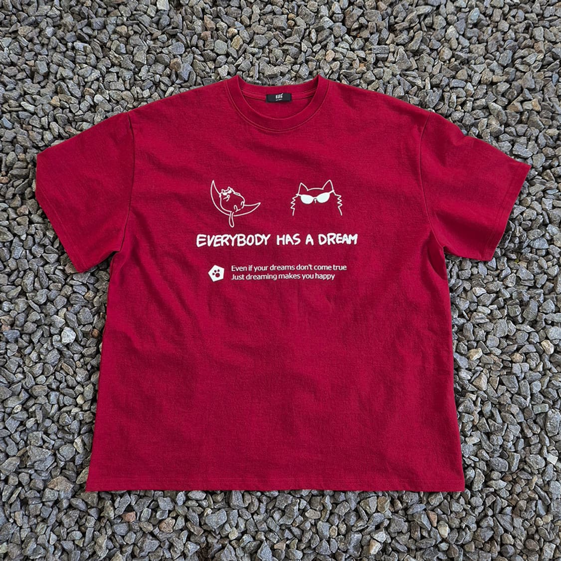 드림캣 그래픽 티셔츠 가넷레드 상품이미지6
