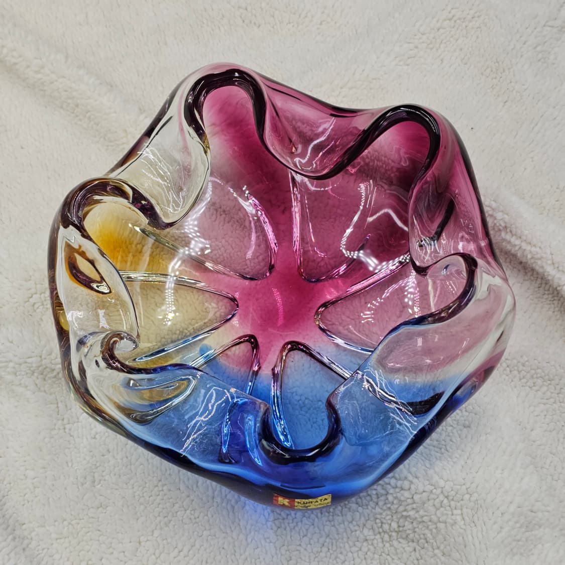 일본 명품 유리공예 쿠라타 KURATA 수제 빈티지 유리볼 유리그릇 상품이미지3