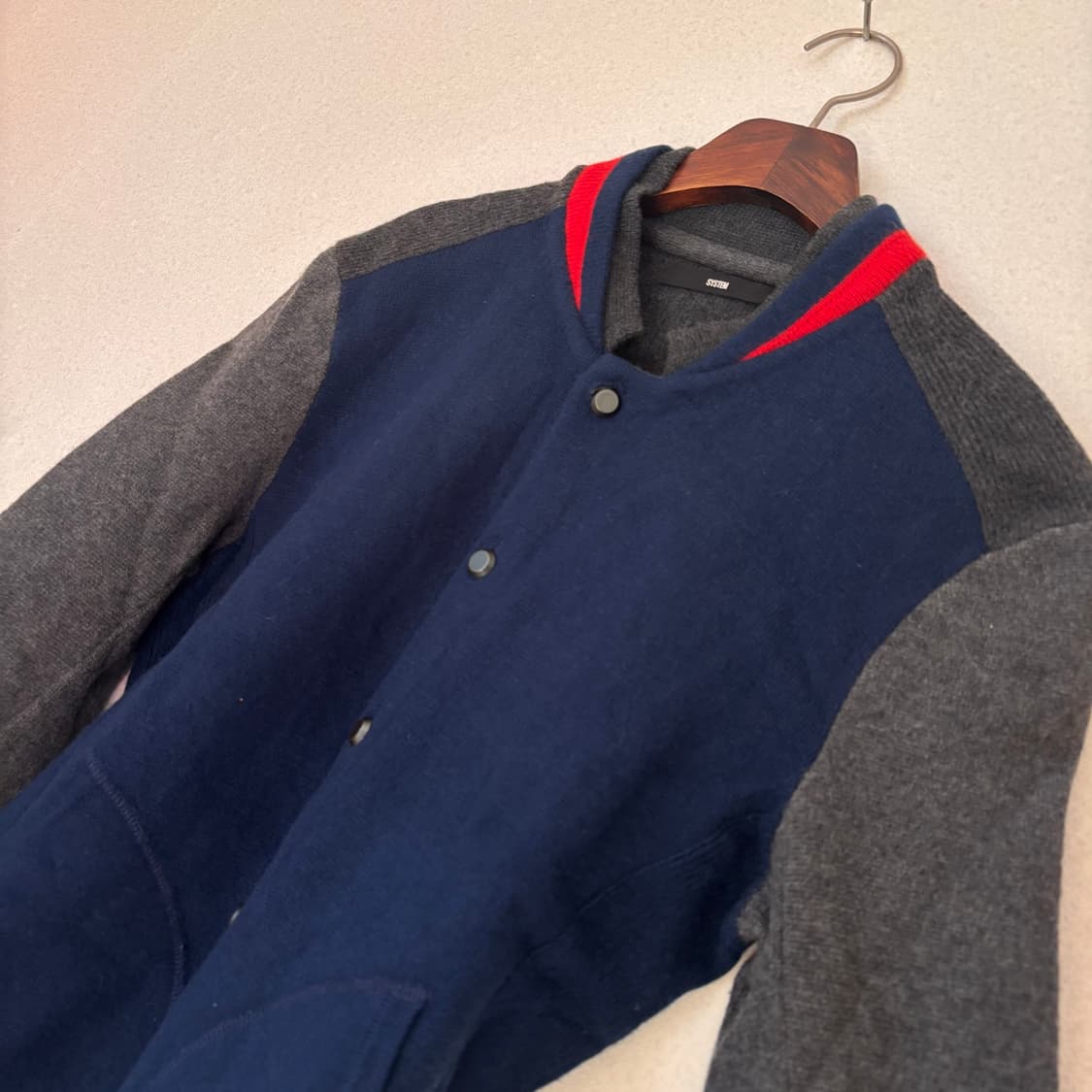 시스템 XS 슬림 울니트 가디건 점퍼 블루종 가성비  상품이미지7