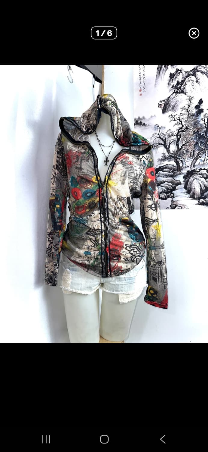 y2k 갸루 펑크 빈티지 후드집업 상품이미지1