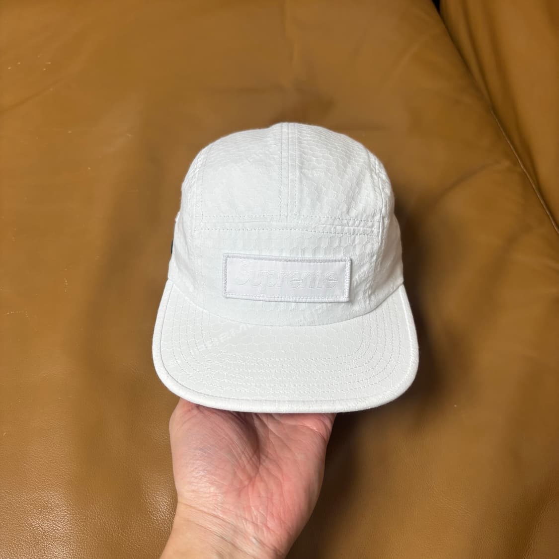 슈프림 캠프캡 모자 박스로고 코듀라 립스탑 화이트 상품이미지3