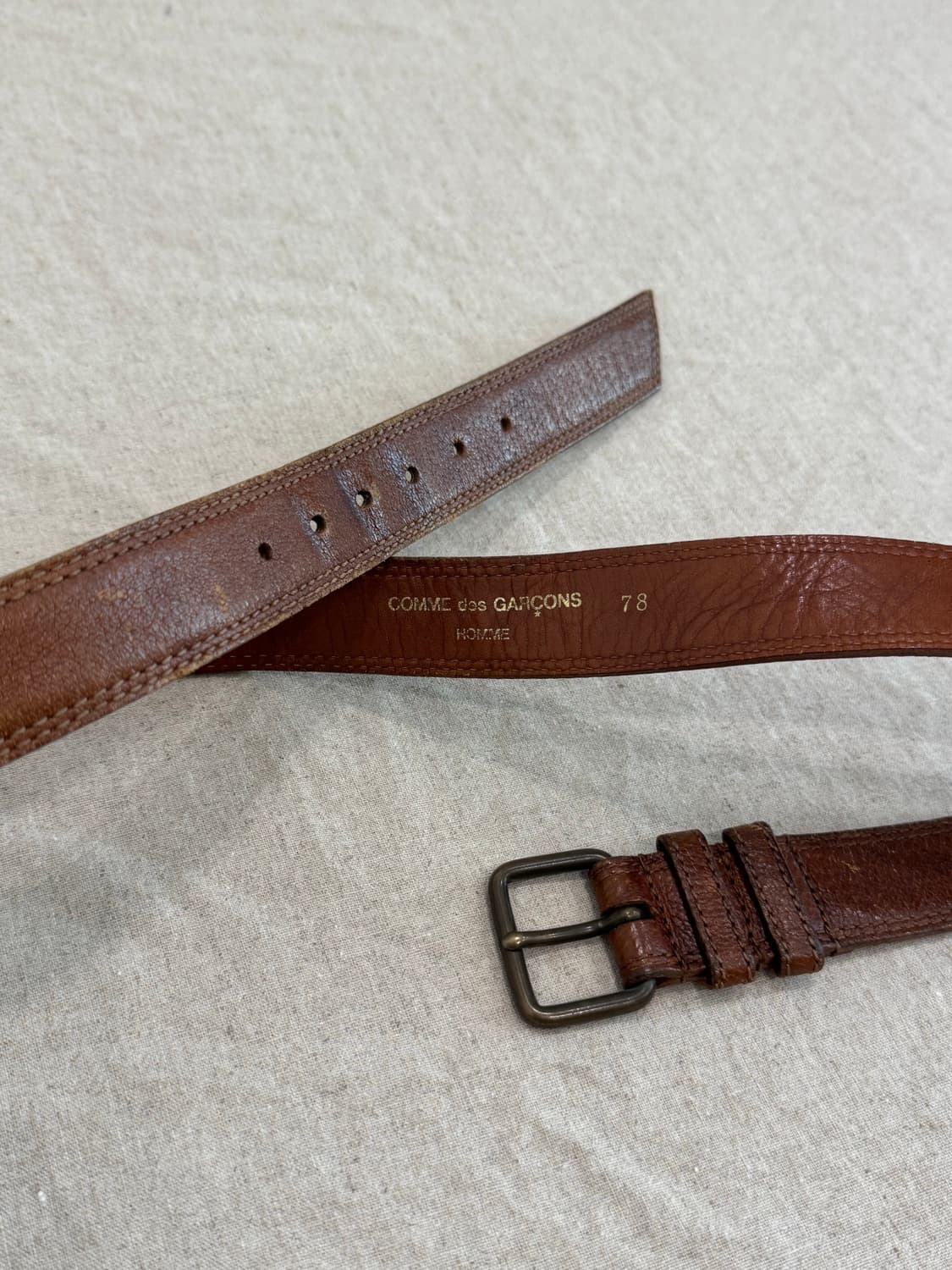 꼼데가르송 옴므 브라운 레더 벨트 상품이미지4