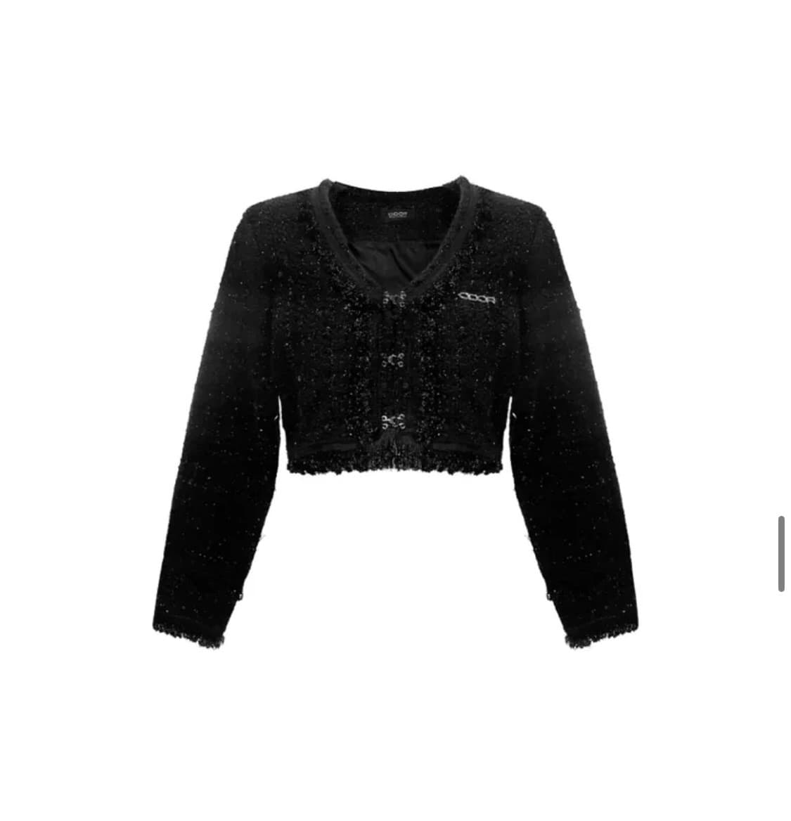 오도어 Twee crop cardigan in glitter black 상품이미지1