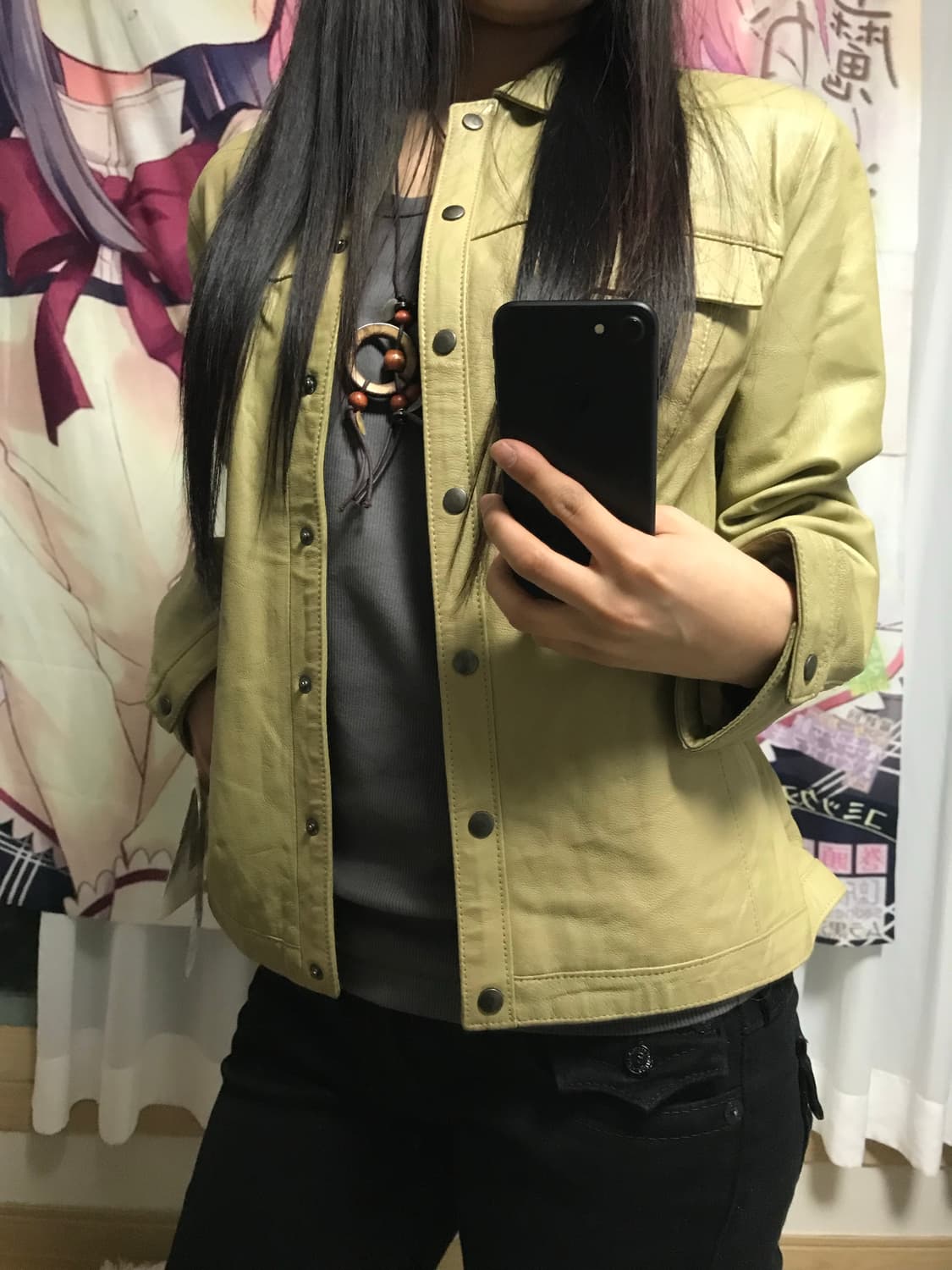 재패니즈 베이지 카라 레더자켓 상품이미지3