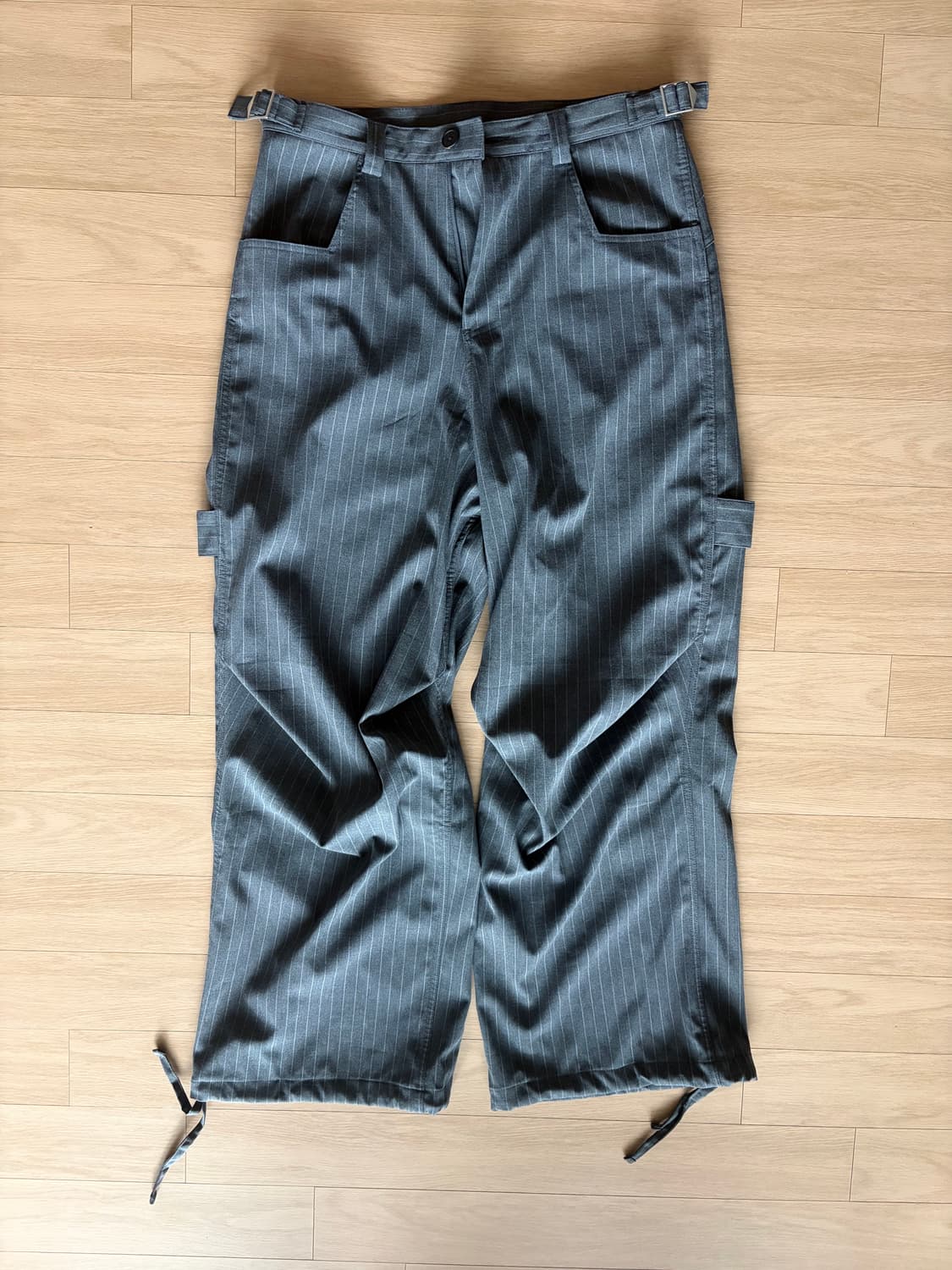 (3) 카미엔 247 올 데이 배기 팬츠 스트라이프 그레이 상품이미지1