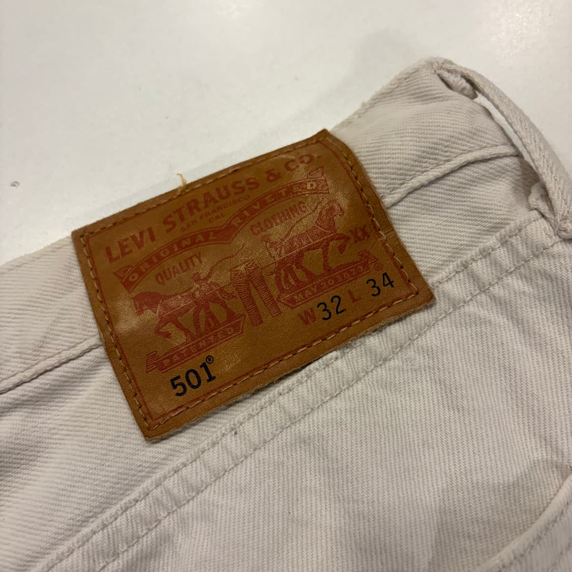 [32x34] 리바이스 501 화이트 데미지 워싱 면바지 B253 상품이미지4