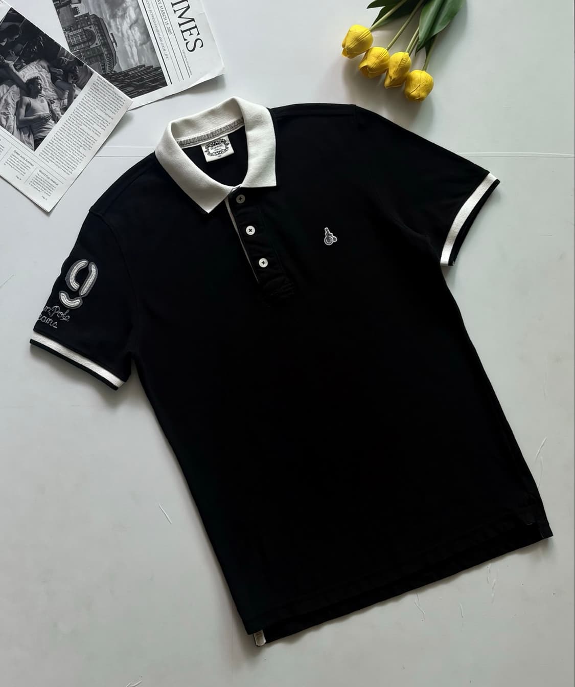Bean Pole 빈폴 블랙 럭비 카라티  상품이미지1