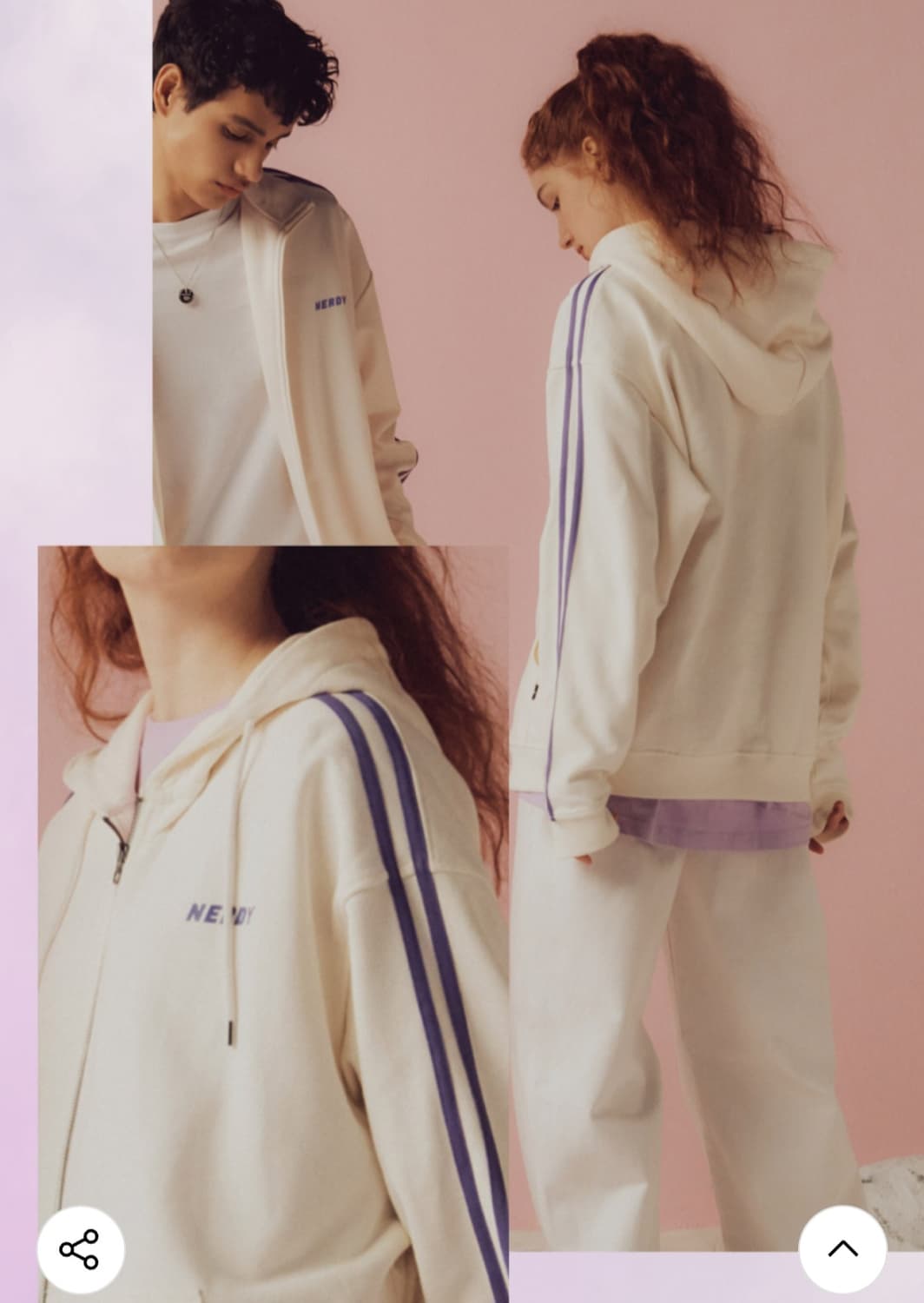 널디 앤와이 여성   후드집업   크림 퍼플   아메리칸 사이즈   S 상품이미지9