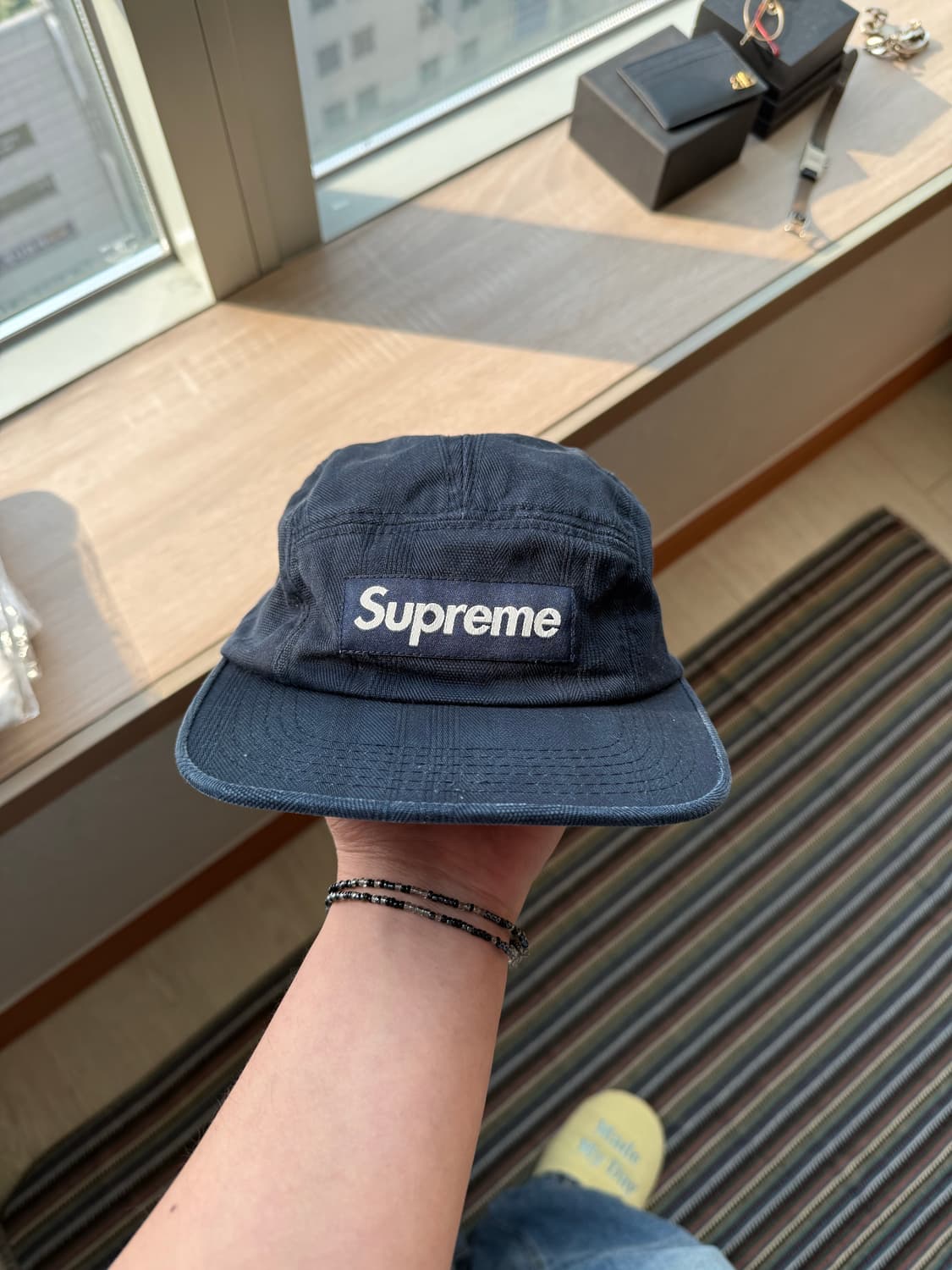 슈프림 워시드 네이비 캠프캡 상품이미지1