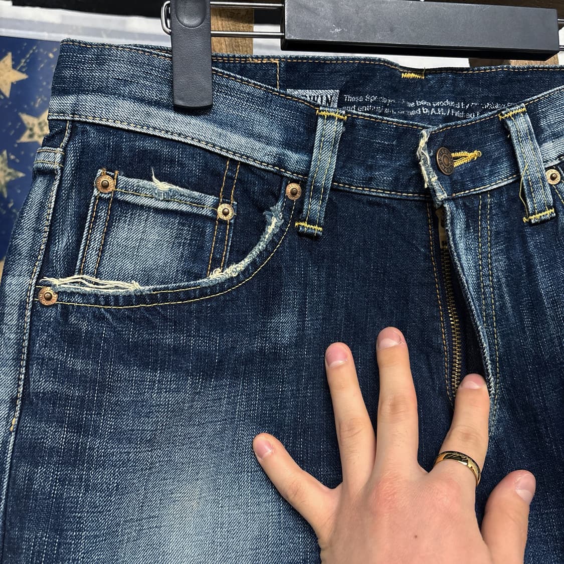 90s 에드윈 블루트립 503 빈티지워싱 데님팬츠 N584 상품이미지5