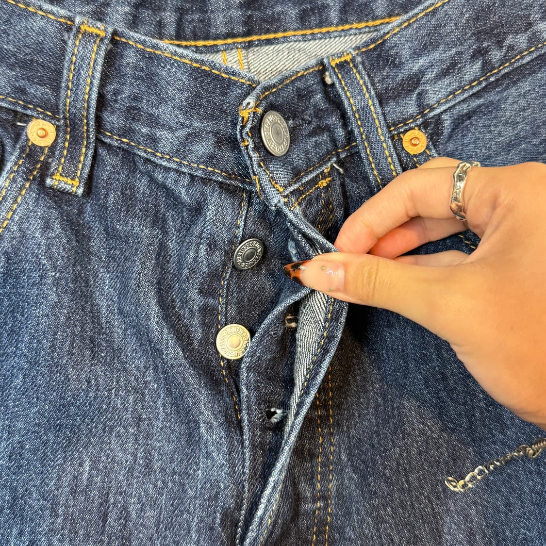 32inch) 리바이스 501 버튼플라이 진청 데님 청바지 상품이미지7