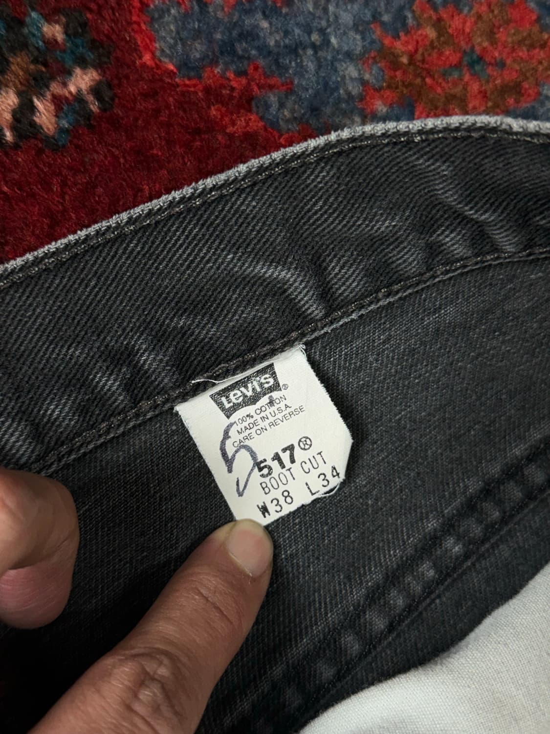 90's USA Made 빈티지 리바이스 517 블랙 부츠컷 상품이미지9