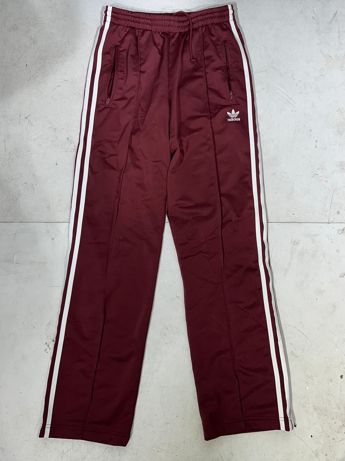 아디다스 버건디 화이트 삼선 파이어버드 추리닝 와이드 트레이닝 팬츠 M 상품이미지4
