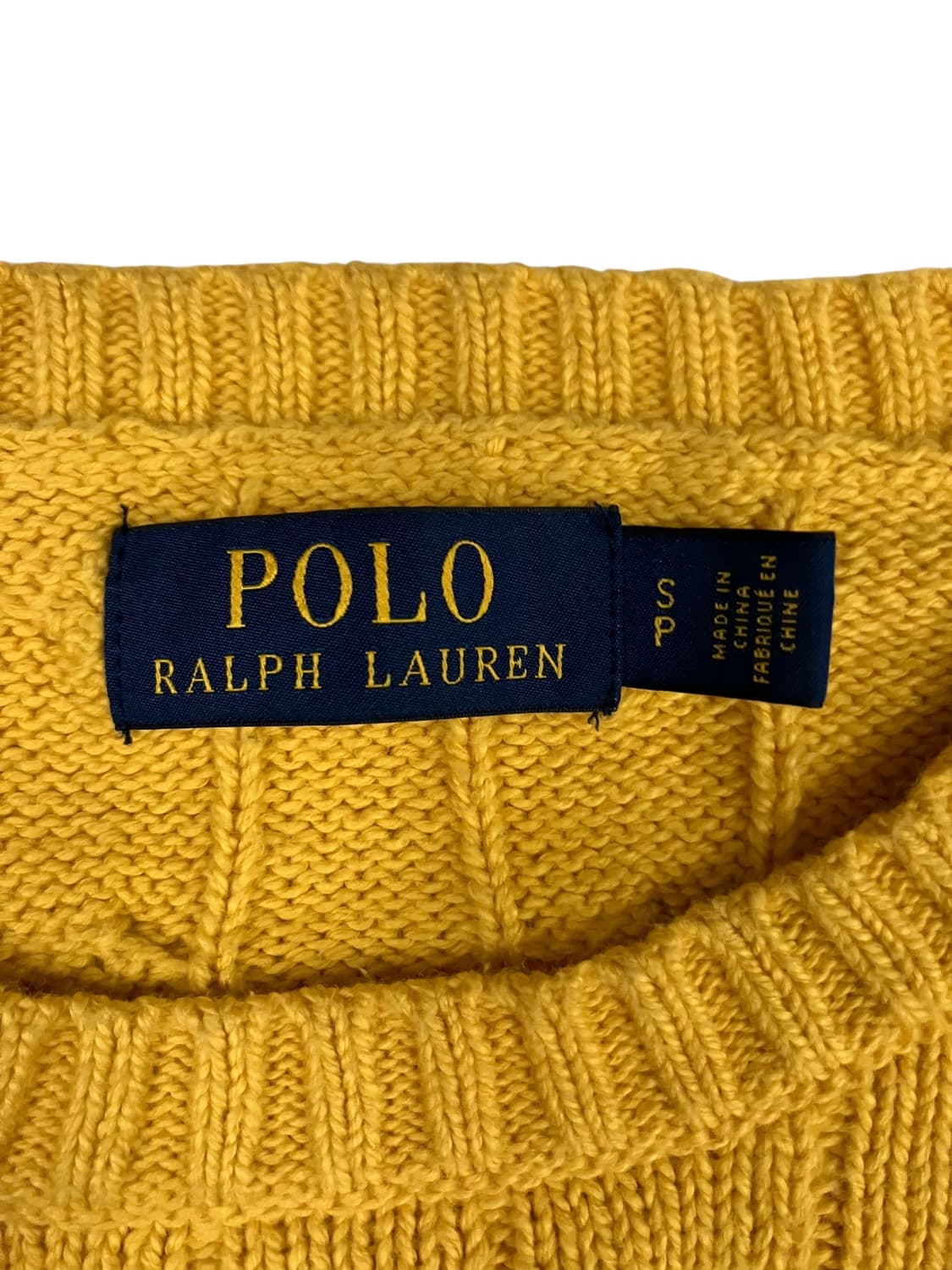 폴로 랄프로렌 케이블 니트 옐로우 S 상품이미지4