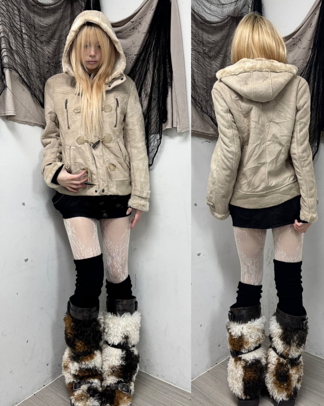 [Louis Charlon]00’s Desgin Hoodie Beige  상품이미지1