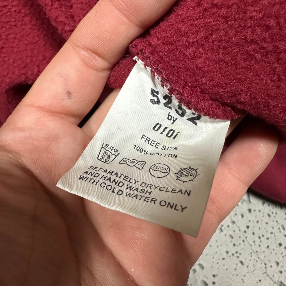 ✨ (바배) OiOi 오아이오아이 버건디 기모 후드티 상품이미지4