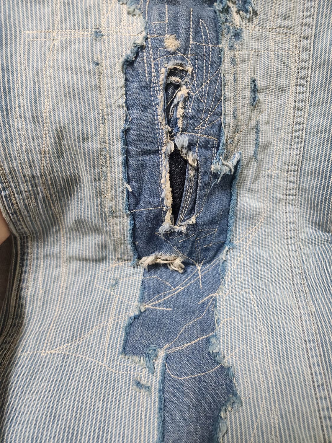 [32x32] 더블알엘(RRL) 빈티지파이브포켓 리페어 인디고 데님 상품이미지6