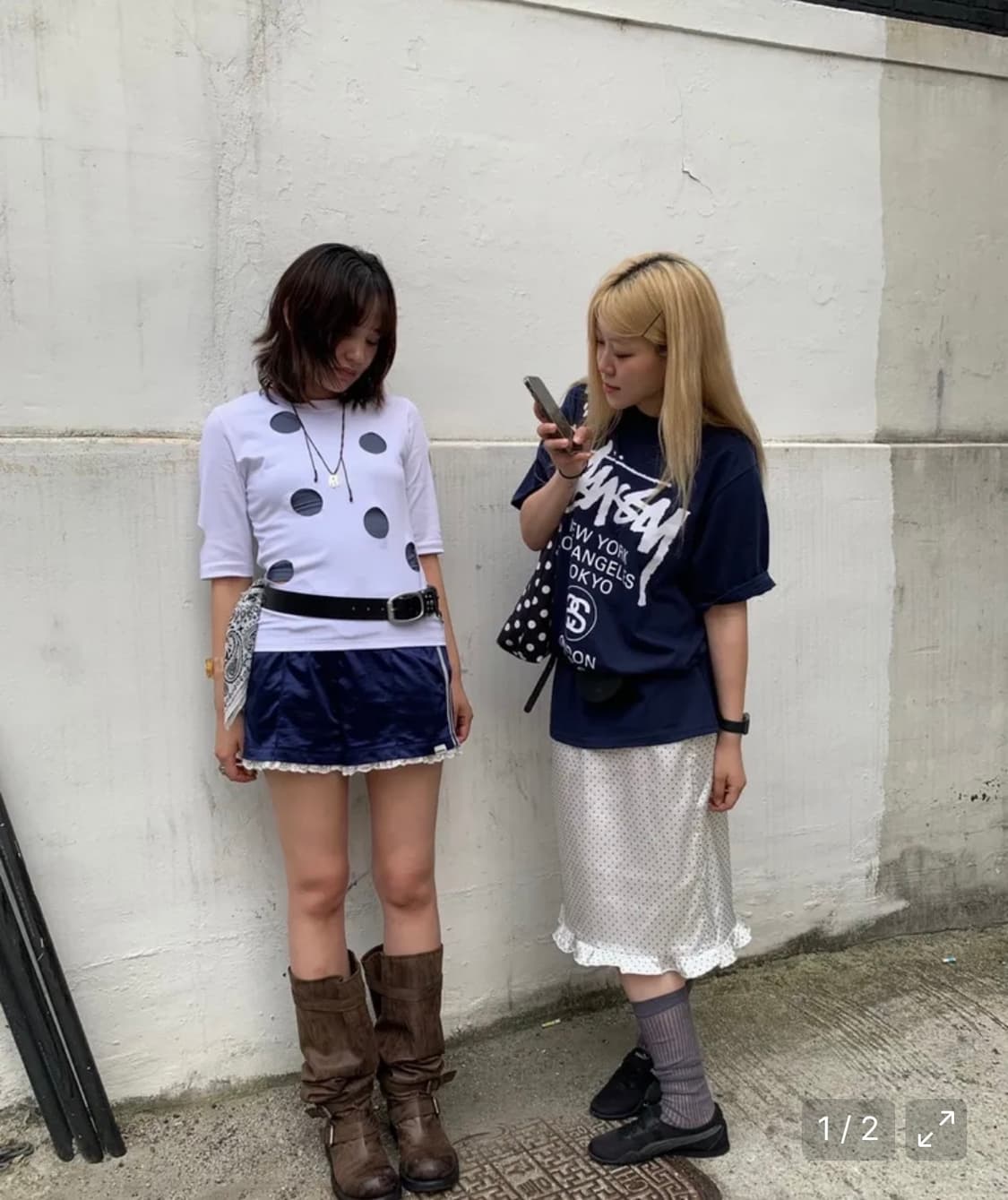 마조네 프릴 레이어드 미디 스커트 상품이미지5