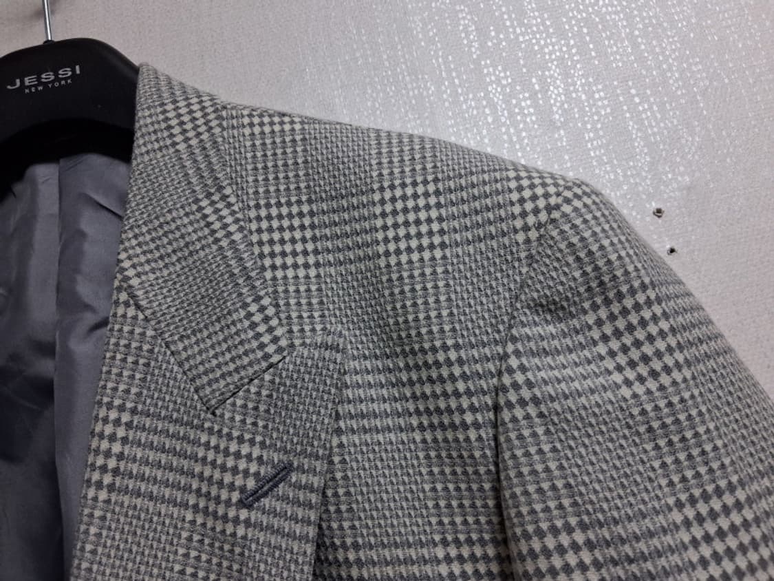 일본빈티지 AVENUEFOCH 남성 100%울 춘추 그레이체크 더블쟈켓1 상품이미지5