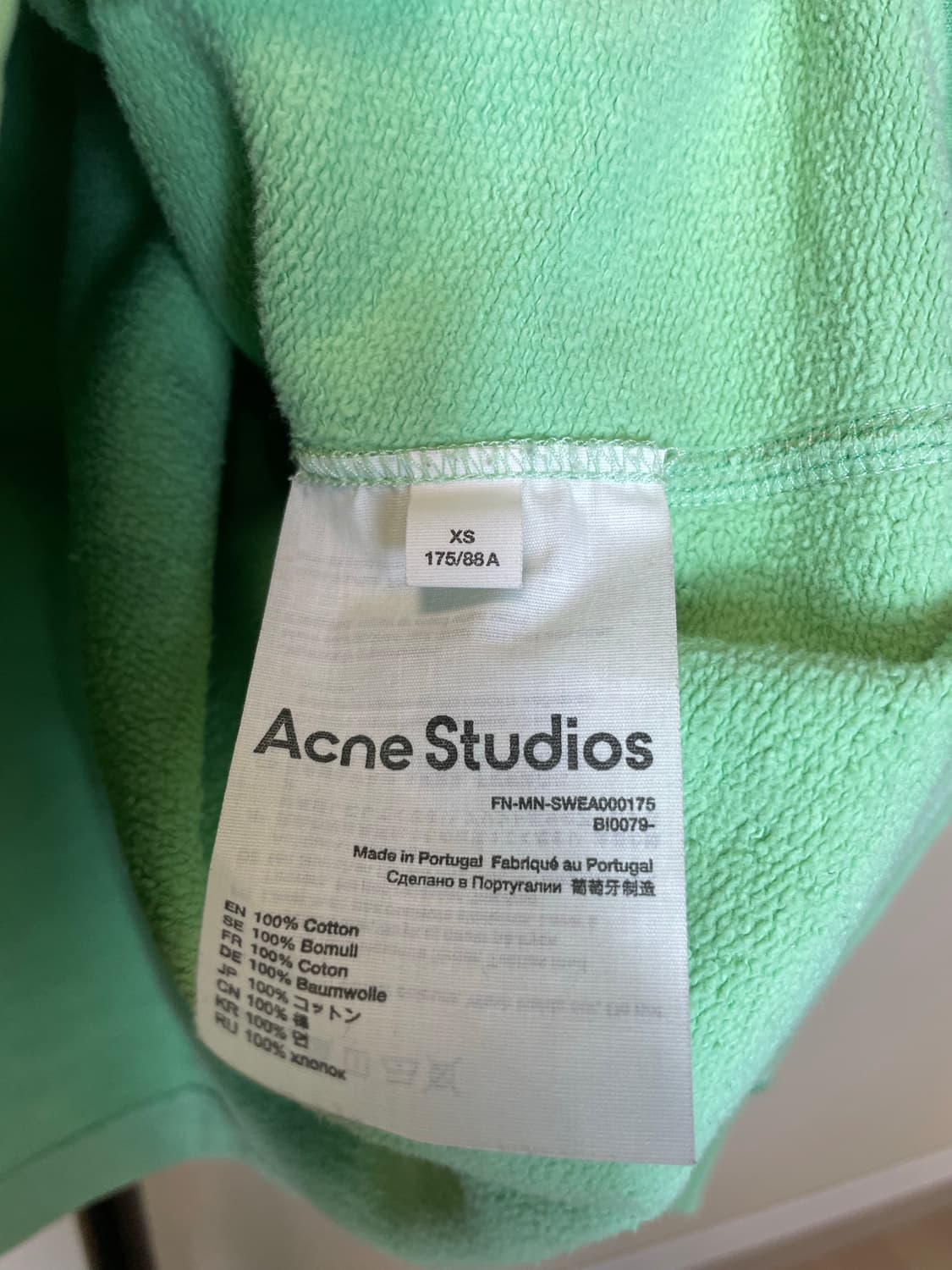 아크네 스튜디오 민트 그린 후드티 상품이미지6