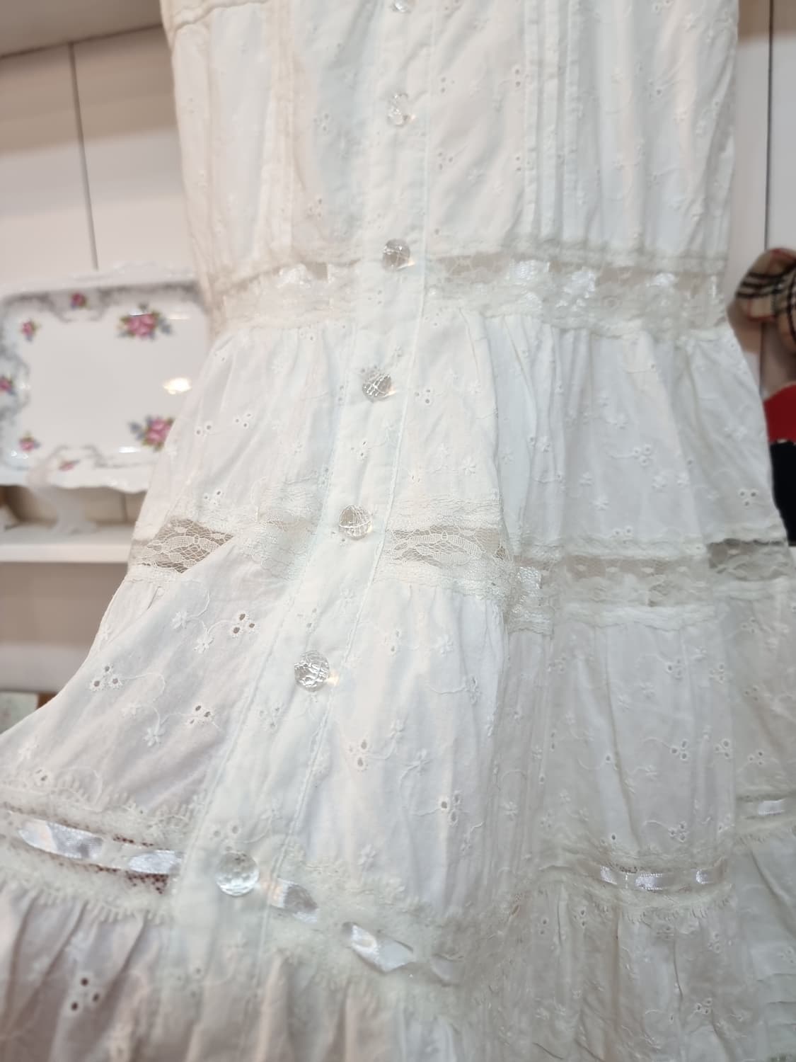 LIZ LISA(리즈리사)원피스 화이트 코튼 펀칭 레이스 캉캉 원피스 상품이미지6