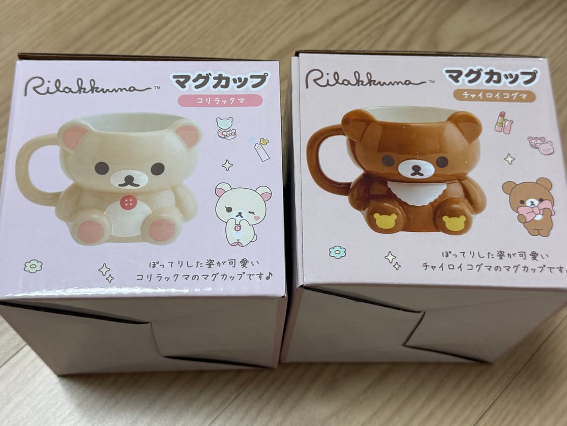 코리락쿠마 챠이로이코구마 다이컷 머그컵 세트 상품이미지1