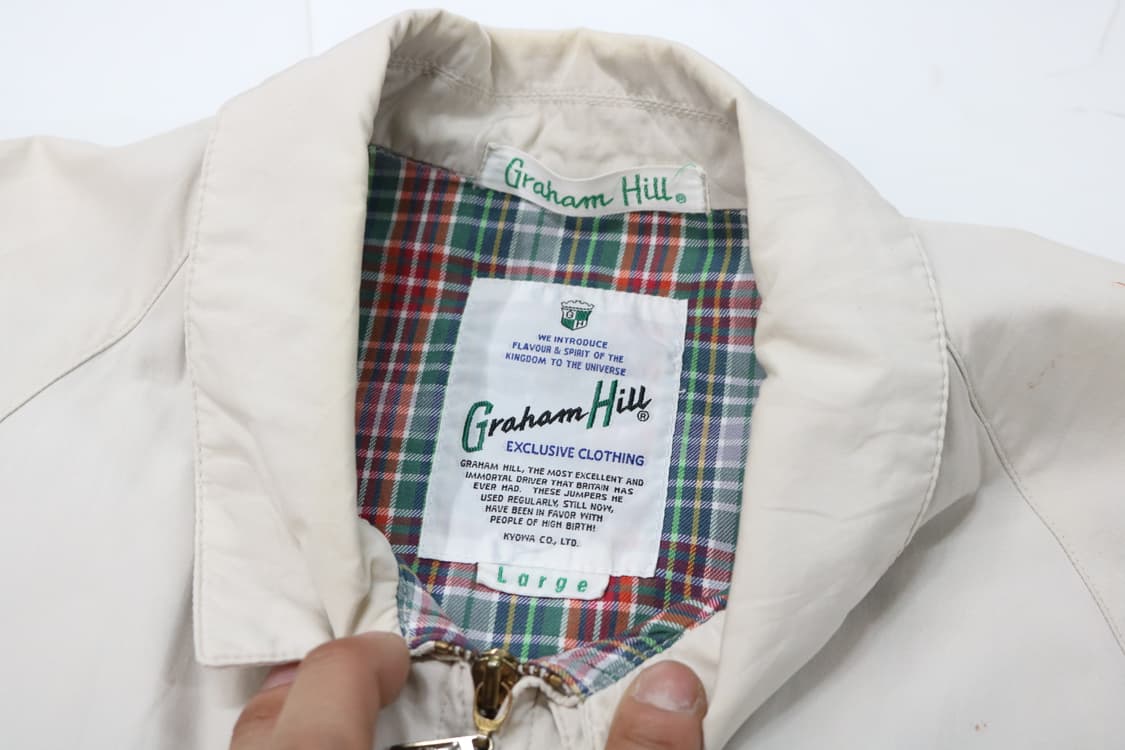 그레이엄 힐 빈티지 체크 라이닝 베이지 드리즐러 자켓 (L) 상품이미지5