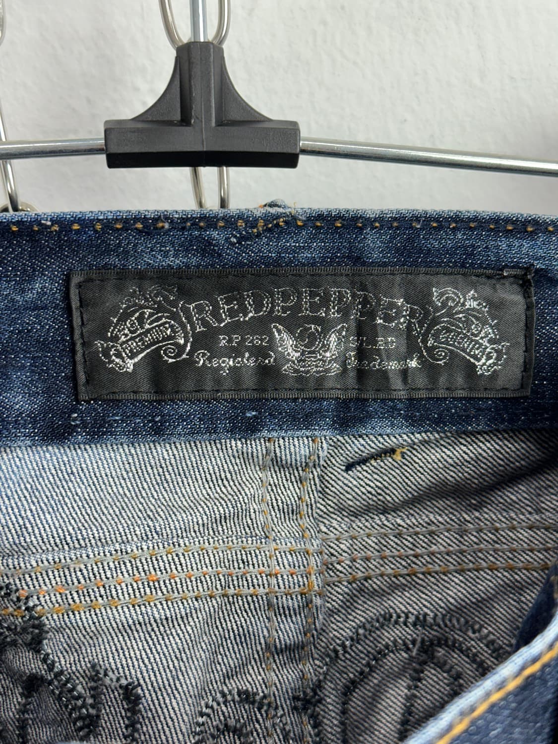 Red Pepper Wing Skull Embroidered Denim  상품이미지10