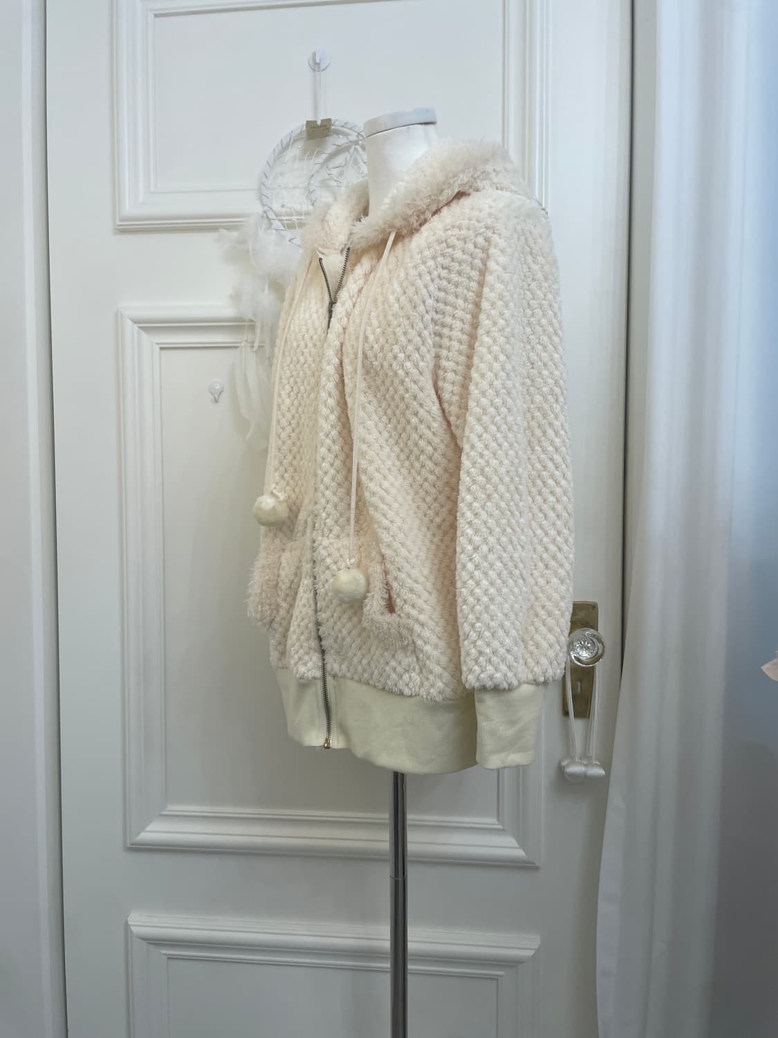 ivory lovely over fur hoodi-zip 상품이미지2