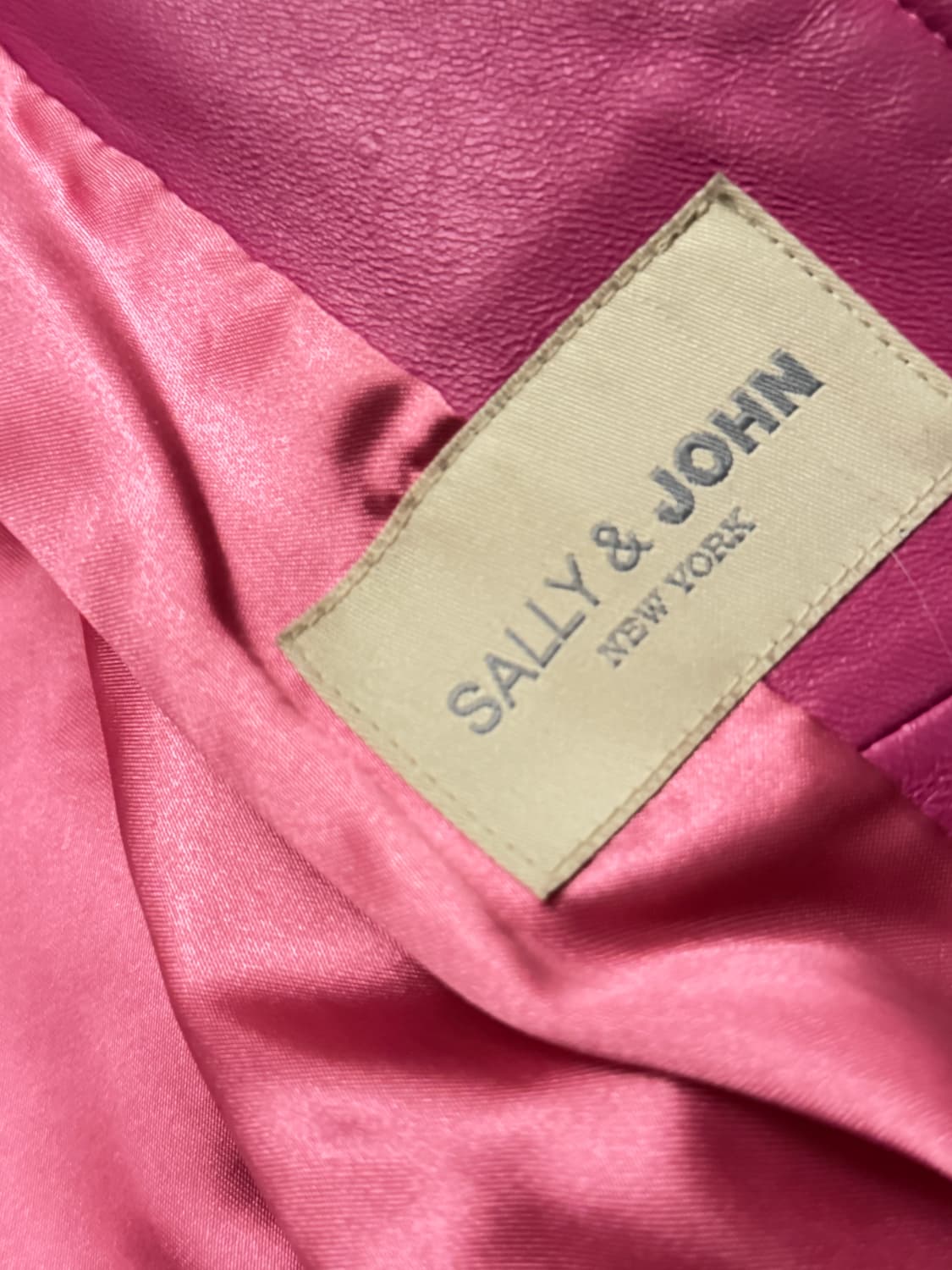 Hot pink leather real fur jacket 상품이미지6