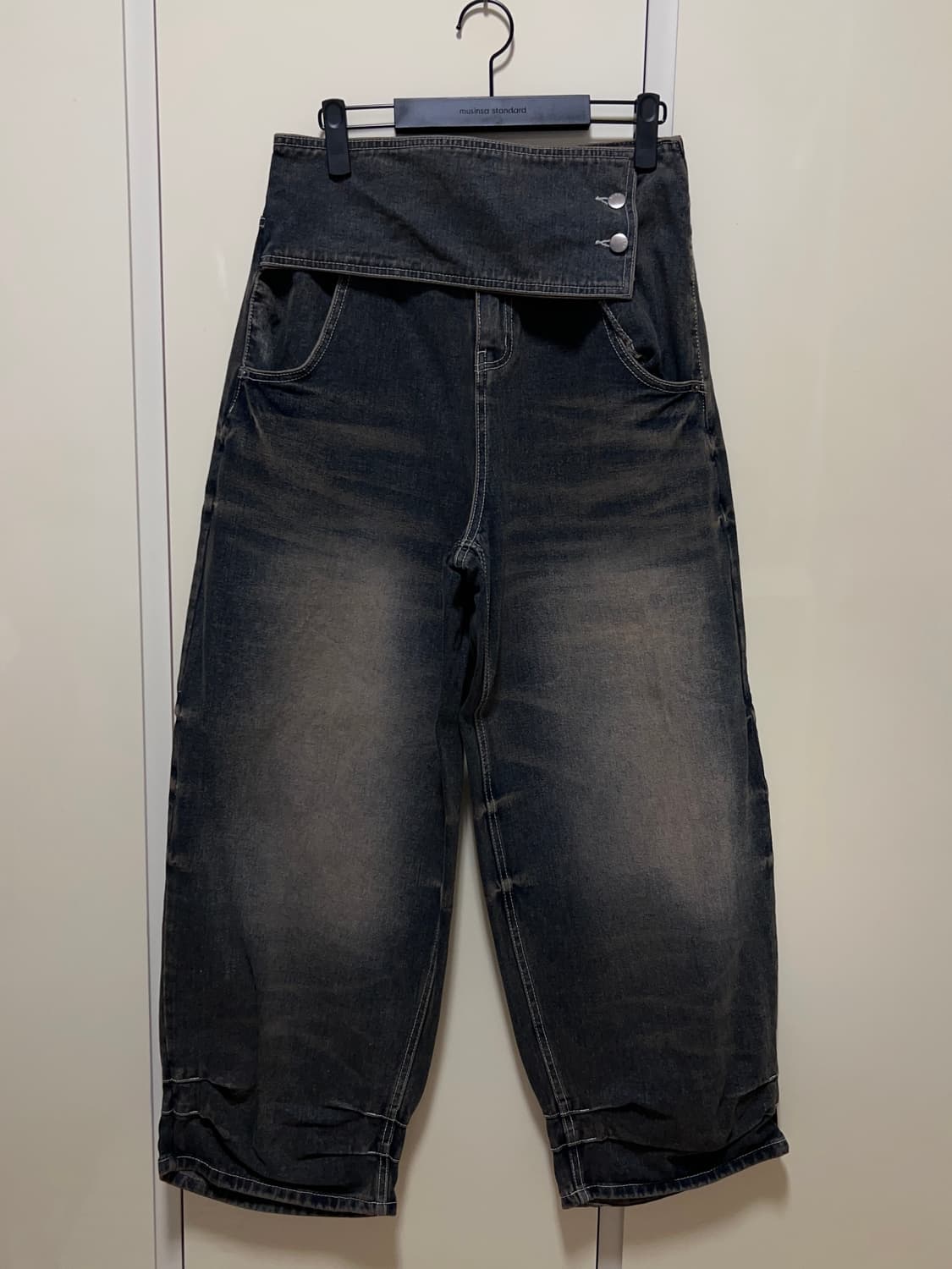 0104 BIG BELT WASHING DENIM PANTS (2사이즈) 상품이미지1