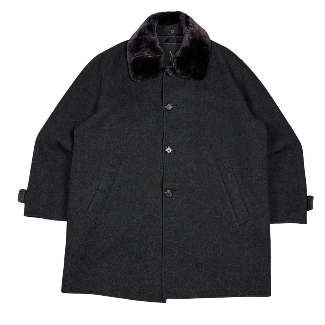 입생로랑 아카이브 자수로고 퍼&내피 탈부착 하프코트 상품이미지1